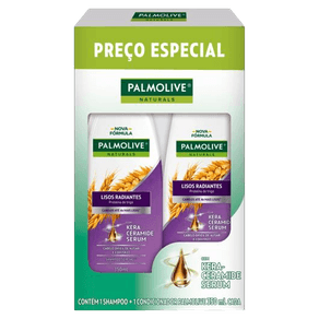 38800 KIT SHAMPOO E CONDIONADOR PALMOLIVE NATURALS LISOS RADIANTE 350ML CADA